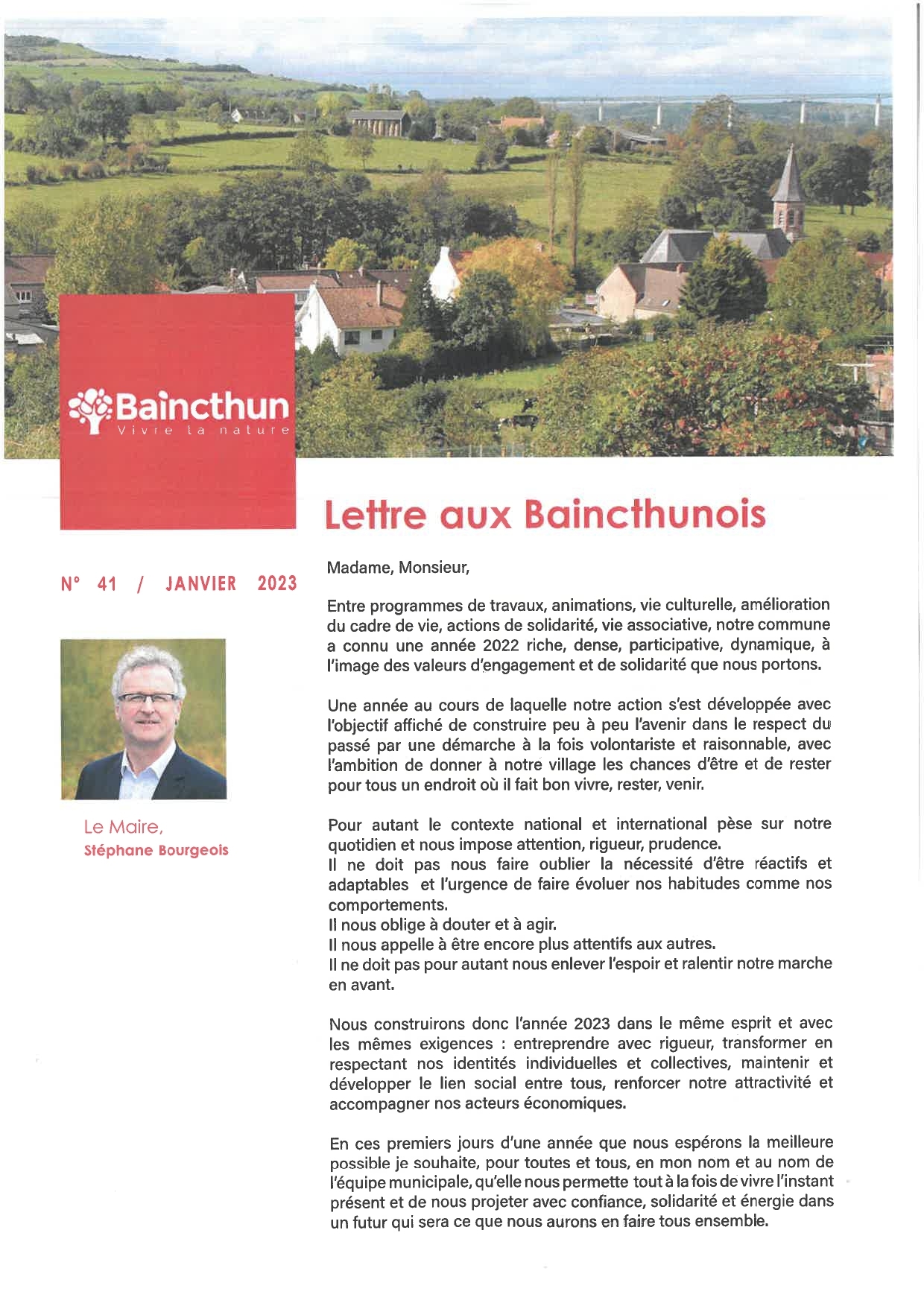 Lettre aux Baincthunois n 41 Janvier 2023